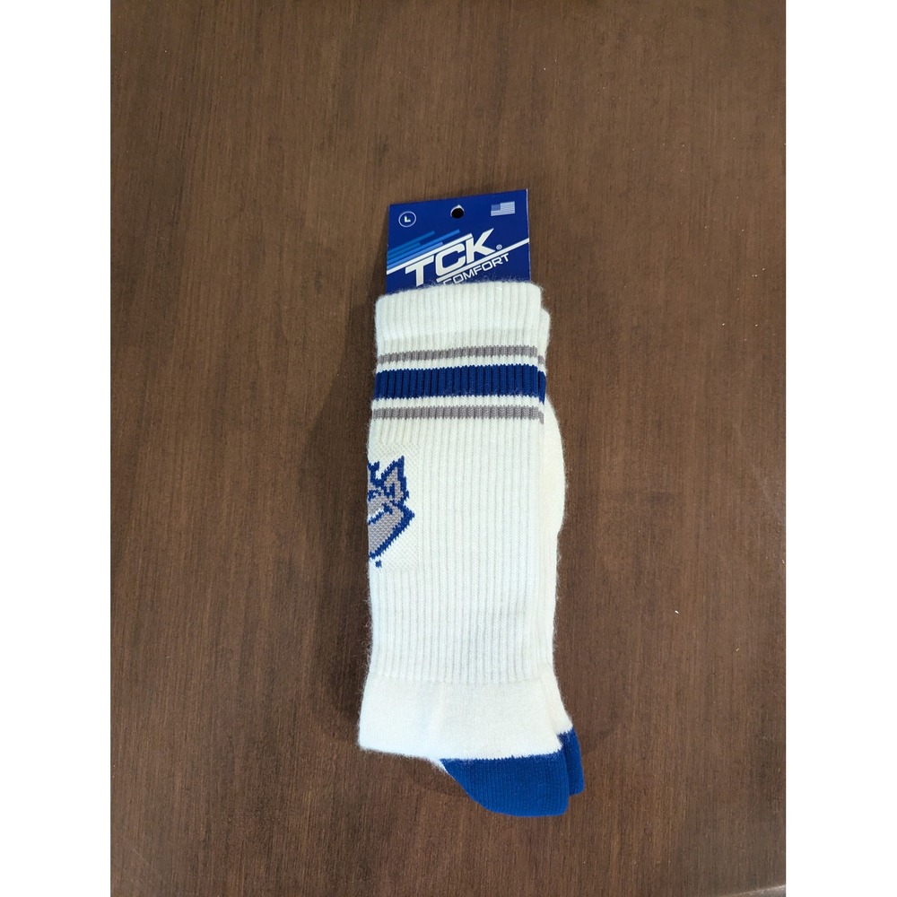 Saint Louis University SLU Billikens TCK Crew Socks Large White Blue LC2365-CLC